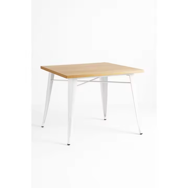 Regalos Miguel - Mesas Bar - Mesa Torix Cuadrada Madera Natural 80 cm - Blanco - 1
