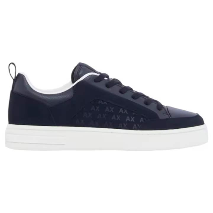 Sneaker Uomo Armani Exchange A X Embossed Logo Suede Leather Deep Navy - 1