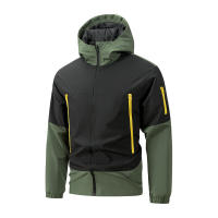 Chaqueta De Hombre Con Collar Stándar Para Otoño Deportiva a Prueba De Viento Con Cierre De Cremallera Y Gorro Caliente Casual Con Varios Bolsillos Ropa De Exterior Para Escalada - details 2