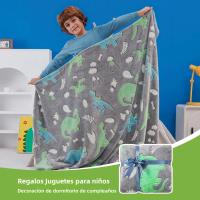 Manta De Terciopelo Para Noche Unicornio Dinosaurio Halloween Fútbol Cálida Suave Suave Anti-pelusa Para Niños - details 8