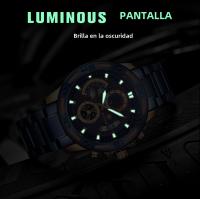 Reloj De Pulsera De Lujo Para Hombre WWOOR En Acero Inoxidable Y Oro Resistente Al Agua Con Cronógrafo Y Display Luminoso - details 8