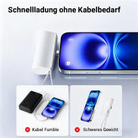 Mini batería externa del tamaño de un labial 5000mAh,con puerto de carga USB-C y Lightning integrados,Batería externa universal de carga rápida portátil, para exteriores,con iPhone 16,Samsung,relojes,auriculares y tabletas - details 5