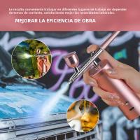 Kit De Aerógrafo Portátil 0.3mm Negro Acción Simple Mini Compresor De Aire Para Pastel Maquillaje Uñas Herramientas De Neblina De Fugas - details 7