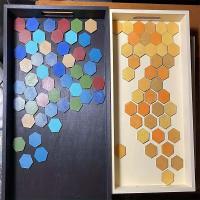 100 PCS Chips De Madera Pequeños Hexagonales Para Manualidades DIY Pintura Graffiti Decoración De Fiesta Navidad Boda - details 3