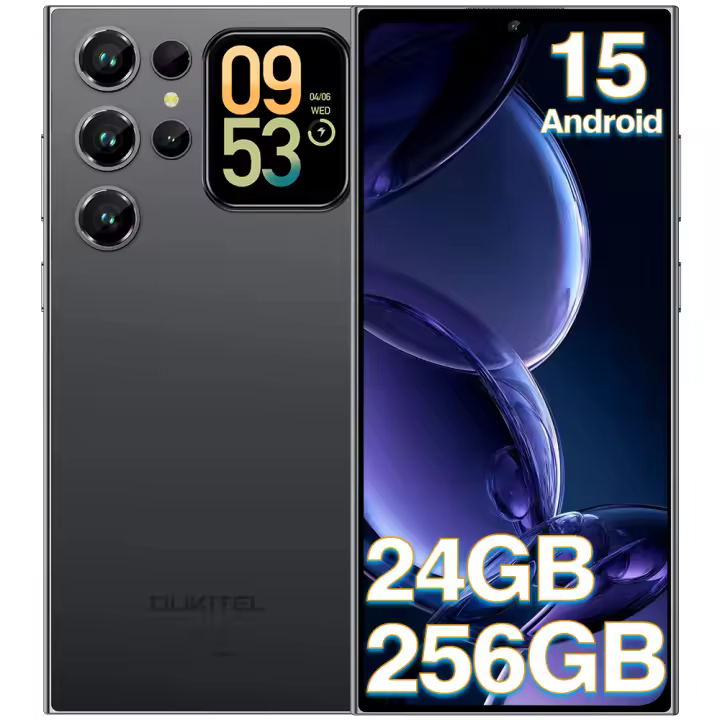 OUKITEL C62 Pro Teléfonos 24GB+256GB Android 15 Smartphone 6.88'' Pantalla principal, Pantalla secundaria de 1.88'' - 1