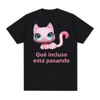Camiseta Gráfica De Gato Divertido Para Hombres Y Mujeres Algodón 100% Manga Corta Estilo Casual Impresión Act Silly Meme - details 6