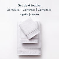 Set 6 de toallas de baño calavera (2x tocador 30x50cm + 2x manos 50x90cm + 2x baño 70x140cm) 100%algodón varios colores Scalpers Home - details 1