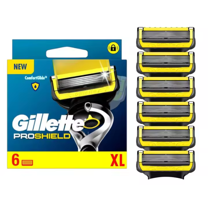 Gillette ProShield Recambios de Cuchillas de Afeitar para Hombre, 6 Unidades – 5 Hojas Ultraafiladas con ComfortGlide™ y Lubricación Mejorada - 1