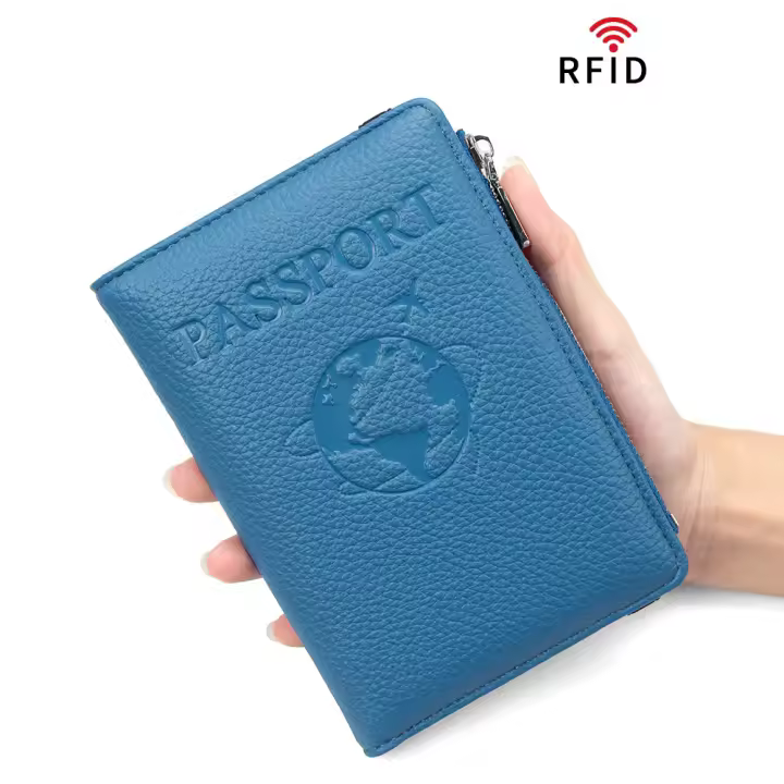 Cartera De Pasaporte Antirrobo RFID Bolsa De Viaje Multifuncional Clip De Pasaporte Monedero De Viaje Material PU - 1