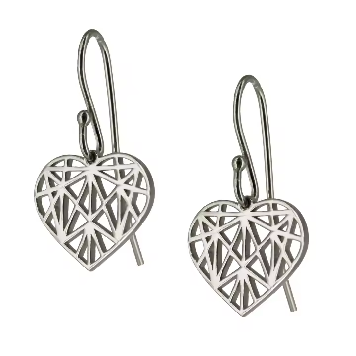 Castellano Joyeros - Pendientes Origami Corazón Plata Ley 925 - 1