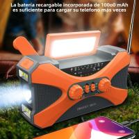 Radio De Emergencia Portátil 10000mAh Con Radio AM FM WB NOAA Solar Crank Manual LED Flashlight SOS Alarm Power Bank - details 5