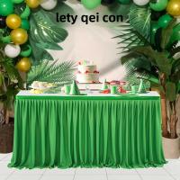 Decoración De Fiesta En Encaje Satinado De Circunferencia Para Mesa Cumpleaños Boda Conferencia Faldón De Mesa Impermeable - details 6