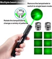 Puntero láser verde de larga distancia, linterna táctica de larga distancia con enfoque ajustable verde, interfaz USB, adecuada para interacción con mascotas/escalada/caza/reunión - details 1