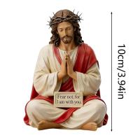 Figura De Resina De Jesús Inspiracional Escultura Religiosa Para Escritorio Compañero De Mesa Para Habitación Baño - details 5