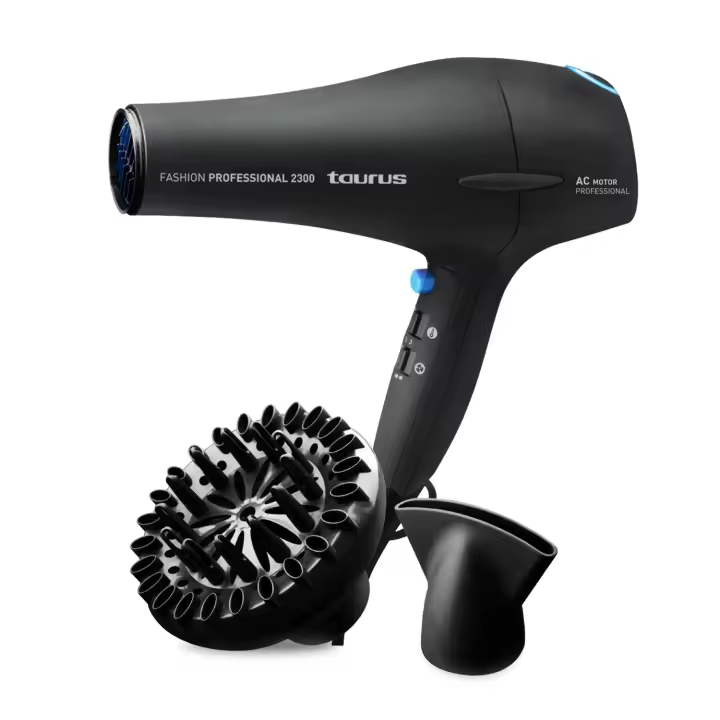 Taurus - Secador Fashion Professional 2300. Color Negro. Material producto Plástico. Potencia 2.200 W. Longitud del cable 180 cm - 1