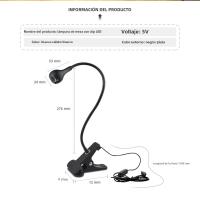 Lámpara De Mesa LED Flexible Con Clip Para Lectura Y Decoración Del Hogar Luz Nocturna USB Recargable Para Dormitorio Y Laptop - details 1