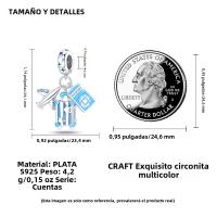 Encantos 925 Para Pulseras Originales 3MM Con Encantos De Tierra Plano Globo Calor Aire Cámara Viaje Joyería DIY Plata De Ley Zirconia - details 1