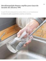Cepillo De Silicona Para Vaso Limpiador De Rincones Muertos Sin Gaps Cepillo De Plástico Para Botella De Leche Limpieza Doméstica - details 2