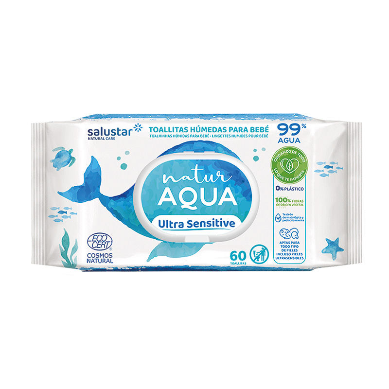PACK AHORRO - 12 x 60 unidades Toallitas húmedas salustar aqua Brevia