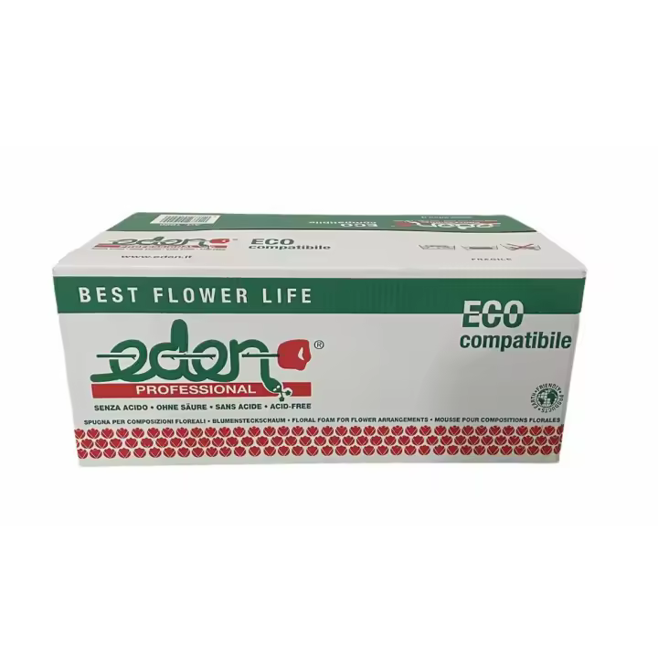 Eden. Caja de espuma floral.Para la elaboración de diseños florales. excelente velocidad de absorción y alto porcentaje de retención de agua. Respetuoso con el medio ambiente - 1