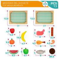 WOOMAX - Set 2 cajas con comida, de madera, contiene 13 piezas, mulso de pollo, pescado, salchicha, gamba, hamburguesa, filete, juguete infantil, educativo, +24 meses - details 4