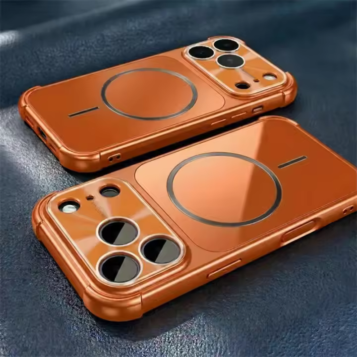 Funda Magnética Para iPhone Con Protector De Cámara Y Carcasa De Silicona Mate Antichoque Compatible Con Magsafe Modelos 13 14 15 16 17 - 1