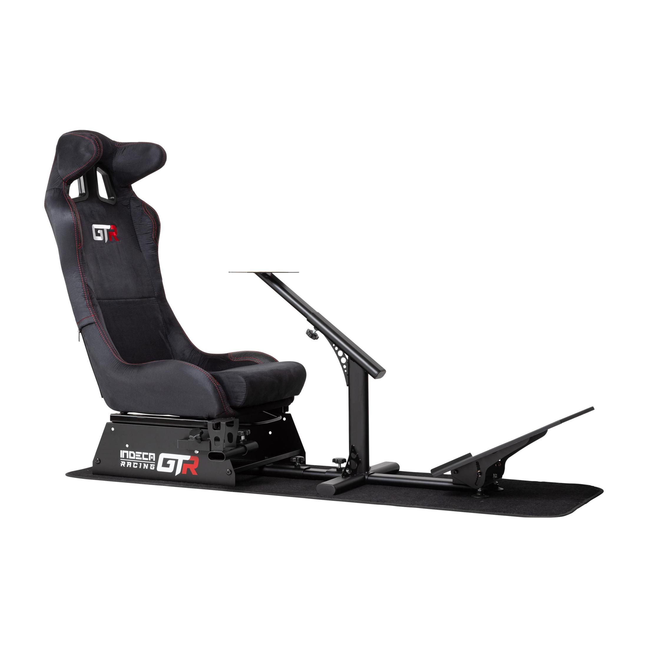 Indeca Business PRO RACER GTR – Cockpit Gaming Profesional con Asiento Deportivo, Estructura Ajustable y Soporte para Volante y Pedales