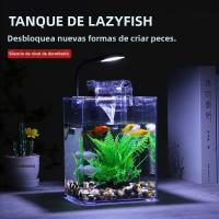 Juego De Acuario De Peces En Forma De Tanque Fácil De Instalar Para Escritorio Silencioso Ideal Para Dormitorio Y Oficina Regalo Para Niños En Cumpleaños - details 0