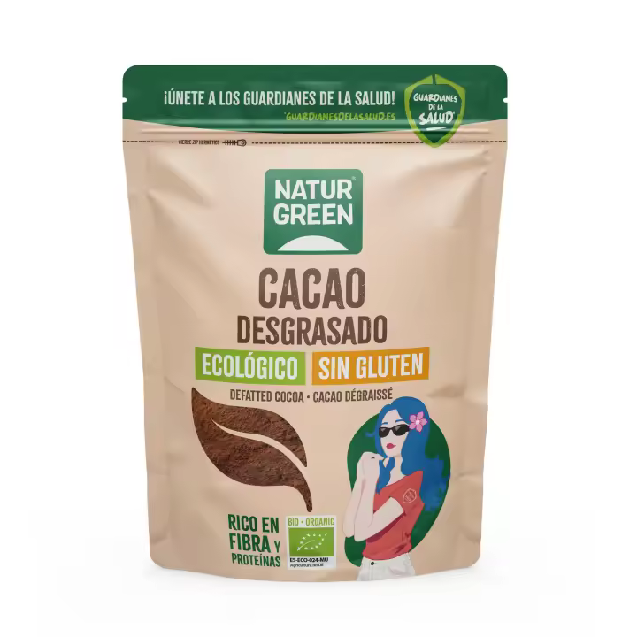 Pack 3x Cacao desgrasado Bio 225 g NaturGreen - 1