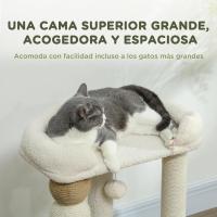 Árbol Rascador para Gatos, Árbol para Gatos 76 cm, Torre Escalador con Cama, Plataforma de Salto, Postes de Yute y Bolas de Juguete, Beige - details 2