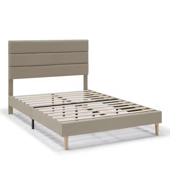 Estructura de Cama tapizada Aroma de 30 cm, 135-140x190 cm, color Beige VS Venta-Stock - 1