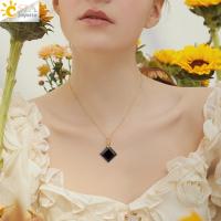 Collar De Perfume Con Pendentivo De Piedra Natural En Color Plata Cristal Rombo Unisex Cadenas De Acero Inoxidable H417 - details 19