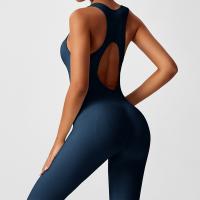 Conjunto De Yoga Para Mujer Moda Color Sólido Cuello Redondo Ajustado Fitness Ropa Deportiva Overoles De Gimnasio Sexy Ropa De Yoga - details 16