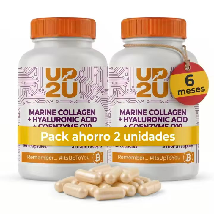 Pack 2x Colágeno Marino Hidrolizado con Ácido Hialurónico, Coenzima Q10, Zinc y Vitamina C – 360 Cápsulas - 6 meses de uso - 1