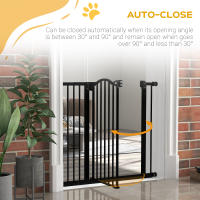PawHut Barrera de Seguridad para Perros Extensible 74-94 cm para Puertas y Escaleras Puerta de Seguridad para Mascotas con Montaje a Presión y Doble Bloqueo - details 4