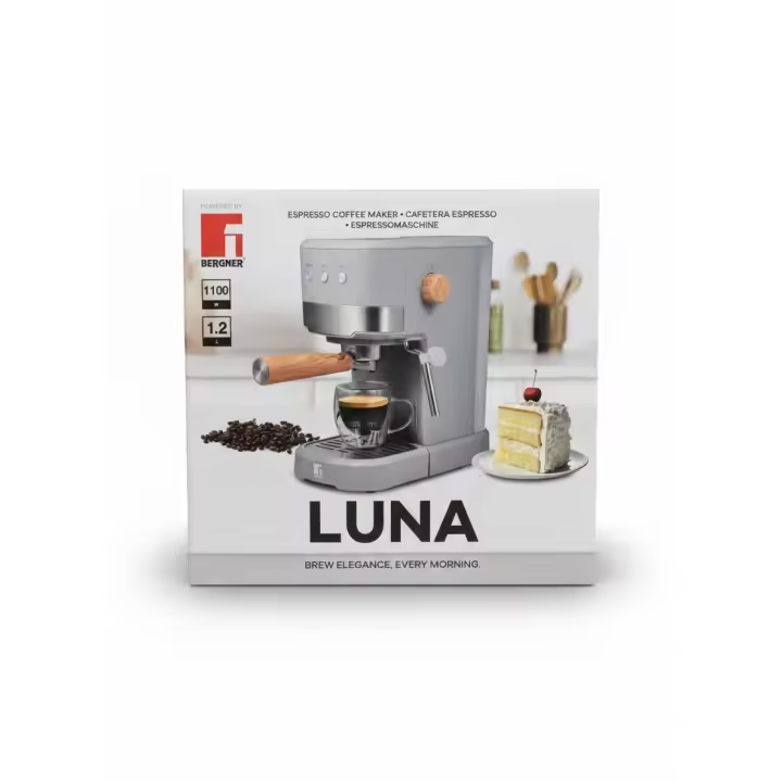 Cafetera Espresso Bergner BG-51398-GY, 1100 W, 1.2 L - Gris - 1