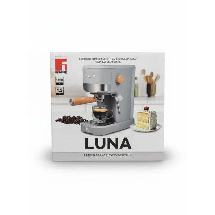Cafetera Espresso Bergner BG-51398-GY, 1100 W, 1.2 L - Gris - 1