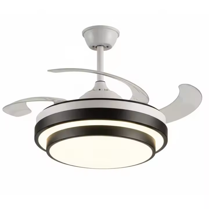 BEL AIR HOME - MINI Ventilador de Techo SELENE con Motor DC y Aspas Desplegables con Luz Led 24W MEMORIA y Regulable - 1