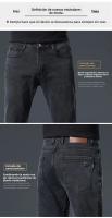 Nuevos Jeans De Invierno Para Hombre Cálidos Con Fleece Pantalones Casuales De Algodón Elásticos Estilo Recto Moda Con Cierre De Cremallera - details 5