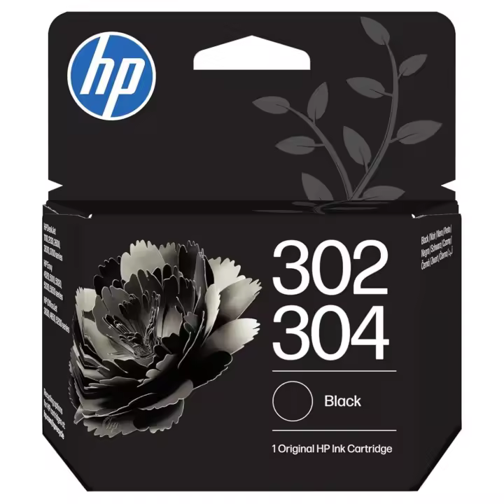 HP 302 / 304 (N9K06AE) Negro - Cartucho de Tinta Original | Compatible con Impresoras de Inyección de Tinta HP DeskJet 1110, 2130, 2620, 2622, 2630, 2632, 2633, 2634, 3630, 3720, 3730, 3733, 3735, 3750, 3760, 3762, 3764, HP Envy 4520, 4522, 4523, 4528