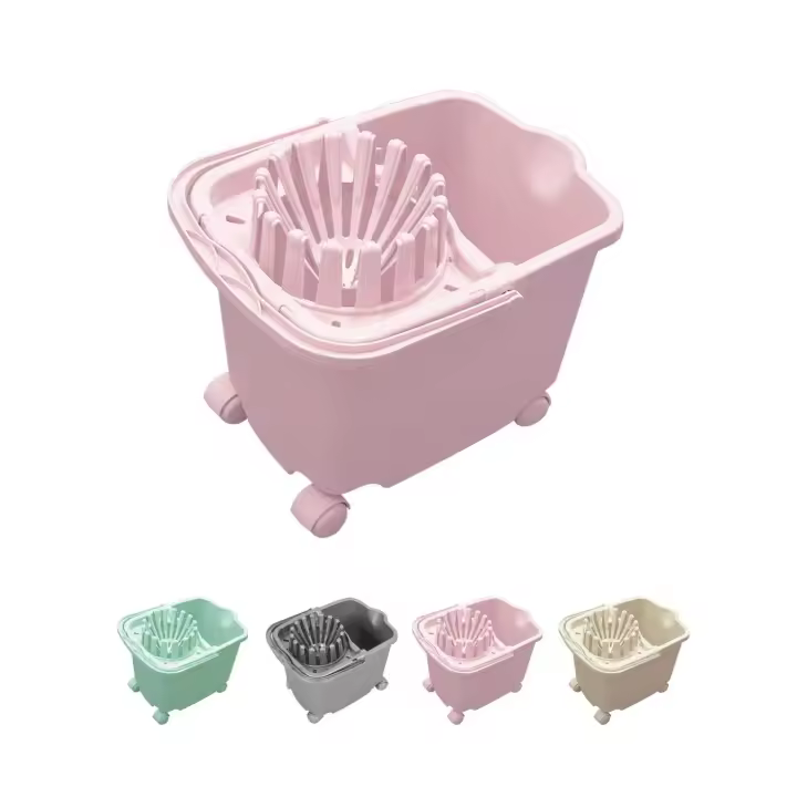 Cubo de Fregona 15 L con 4 Ruedas Rectangular para suelo | Cubo de fregar con Escurrefacil 29x40x32 cm - 1