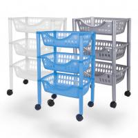 Carro Verdulero de 3 Cestas con Ruedas - Dimensiones 64x40x30cm - Carrito para Organizar Vegetales y Frutas - Organizador de 3 Cestas - KARAWAN. - details 1