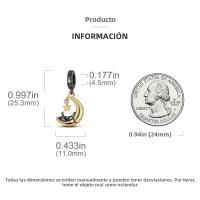 Colgante De Gato Luna Estrella En Plata Para Mujer Pendiente De Earphone Dangle Joyería De Moda DIY Regalo Bangle Bracelet Fit - details 86