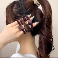 10Pcs Set De Cinturones Para El Cabello Elásticos Duraderos Moda Anillas De Cabello De Goma Para Cola De Caballo Cabello Rizado - details 12