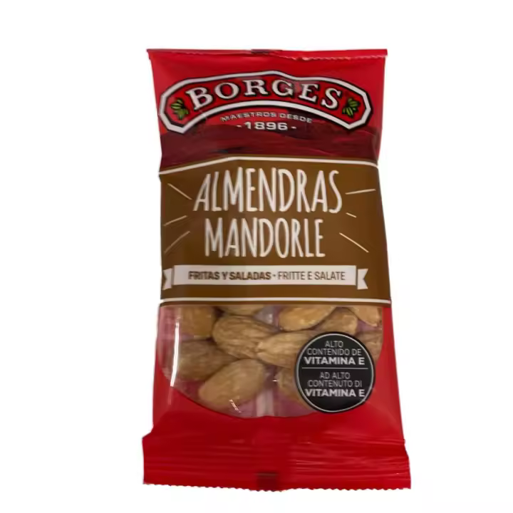 Almendras Borges Fritas 30 gramos caja de 32 bolsas - 1