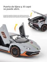 Coche De Deporte LAMBOR AVENTADOR SVJ LP780-4 a Escala 1:32 Con Sonido Y Luces Regalo Ideal Para Cumpleaños Para Niños Material Metálico Batería De Botón - details 7