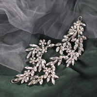Headband De Plata Con Flor De Cristal Accesorio De Cabello Para Boda Hecho a Mano Diseño Nuevo Para Mujer Vines De Cabello De Novia - details 0