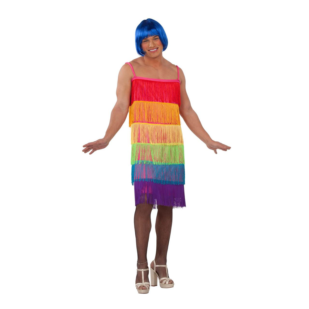 My Other Me - Disfraz Adulto Vestido Flecos Rainbow Talla L (206559)
