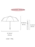 Paraguas Automático De Doble Capa Resistente Al Viento Para Adultos Paraguas Plegable Tríptico Con Tubo De Hierro Y Recubrimiento Negro - details 6