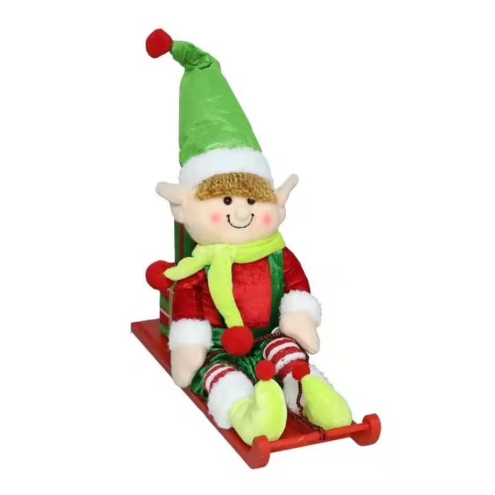 Gerimport Elfo trineo decoración Navidad 15 x 33 x 43 cm 3 modelos aleatorios - 1